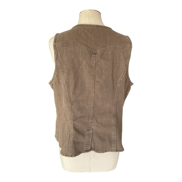 Christopher & Banks Studded Taupe Vest – Size Large - Picture 2 of 5